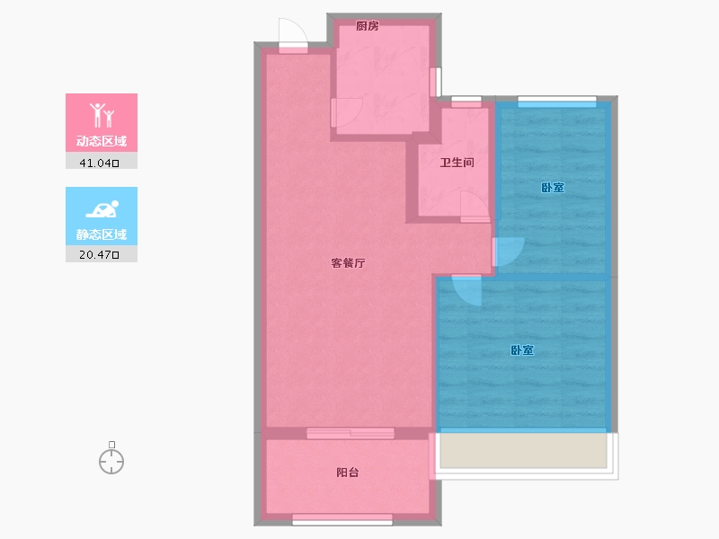 浙江省-嘉兴市-绿嘉兰园-54.69-户型库-动静分区