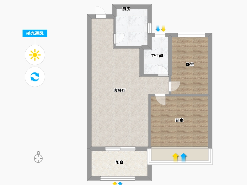 浙江省-嘉兴市-绿嘉兰园-54.69-户型库-采光通风