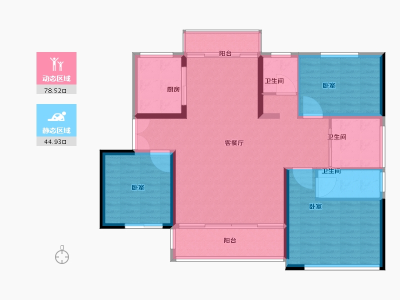 湖南省-郴州市-万利星城综合体-113.00-户型库-动静分区