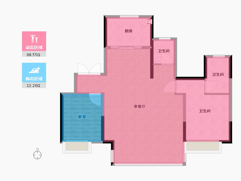 浙江省-嘉兴市-万科·平澜玖著-102.01-户型库-动静分区