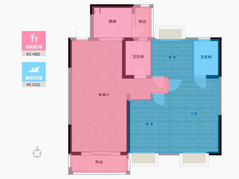 广东省-清远市-恒大世纪生态城-96.00-户型库-动静分区