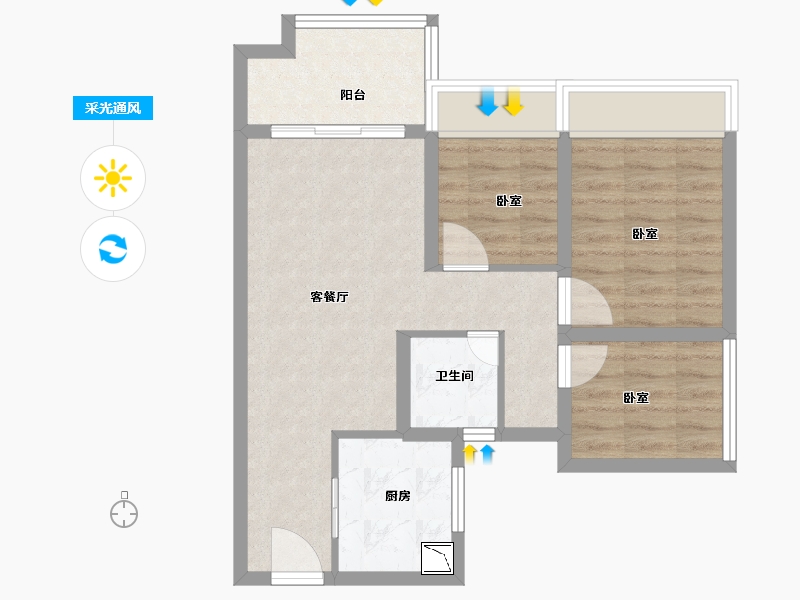 广东省-广州市-保利拾光年-62.00-户型库-采光通风