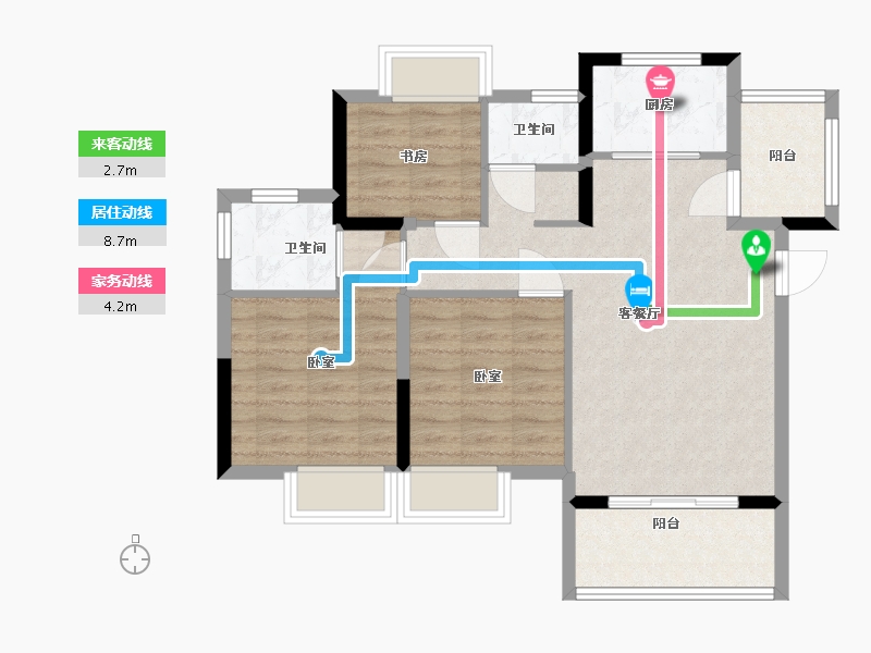 福建省-福州市-恒荣九洲悦城-75.00-户型库-动静线