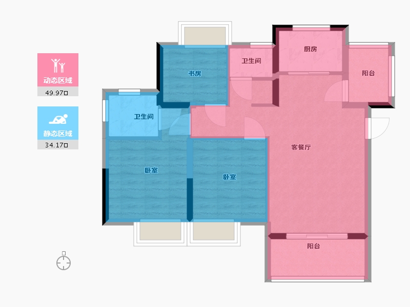 福建省-福州市-恒荣九洲悦城-75.00-户型库-动静分区