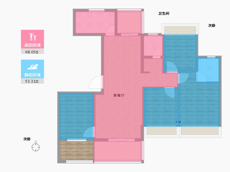 湖南省-张家界市-博泰·状元府-112.93-户型库-动静分区