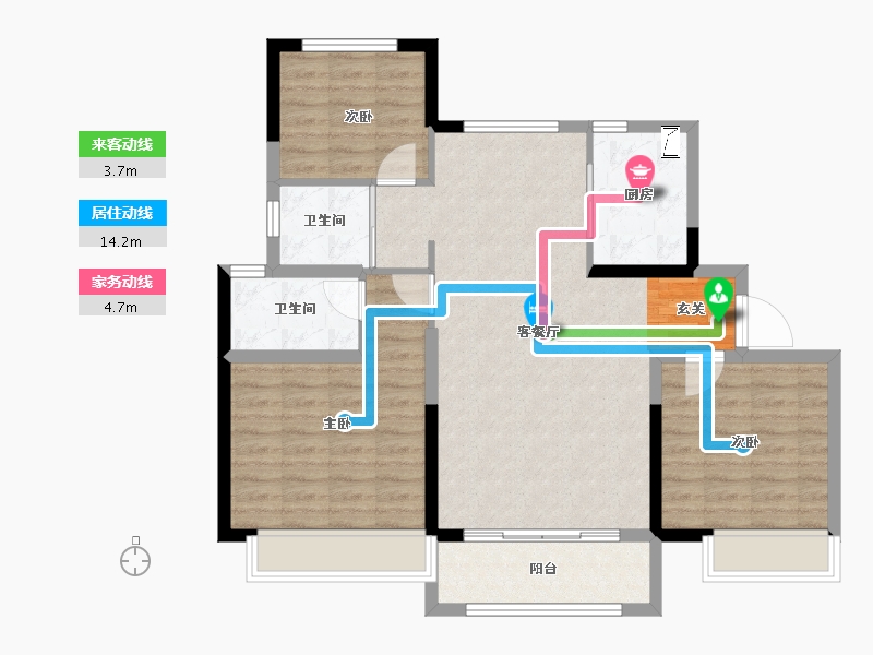 山东省-泰安市-碧桂园·时代澜湾-94.00-户型库-动静线