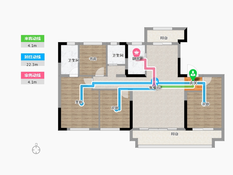 山东省-泰安市-碧桂园•湖悦天境-120.10-户型库-动静线