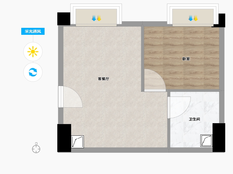 广东省-佛山市-保利中悦广场-41.00-户型库-采光通风