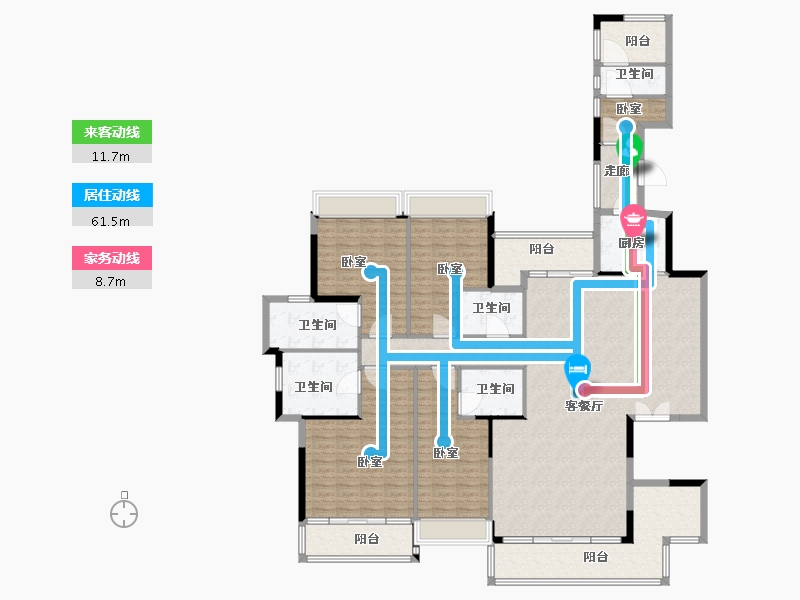 广东省-佛山市-泷景花园-213.00-户型库-动静线