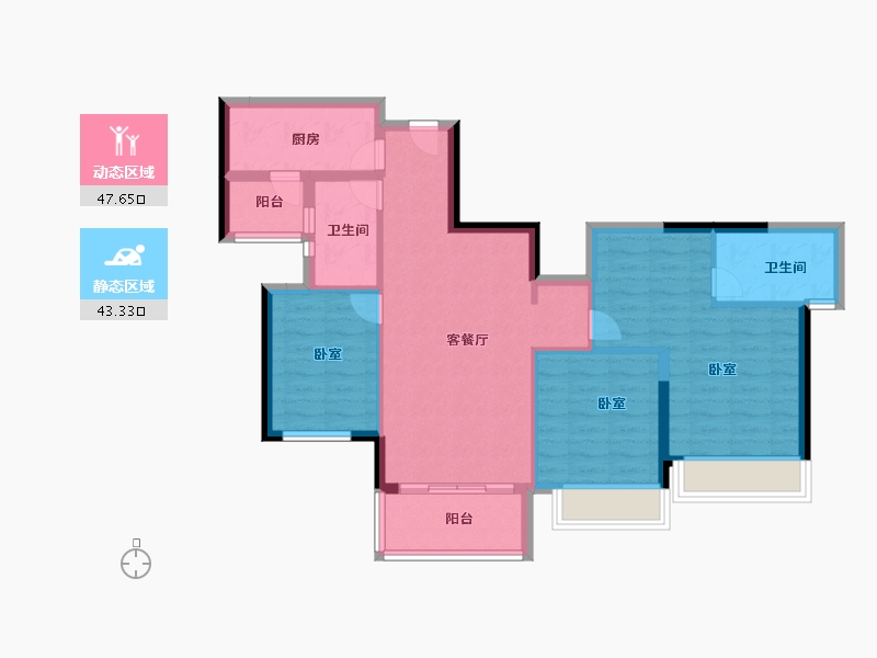 广东省-佛山市-泷景花园-80.99-户型库-动静分区