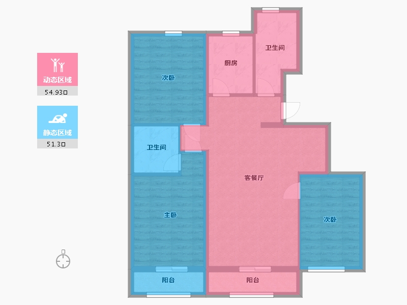 山东省-烟台市-丰金广场-95.00-户型库-动静分区