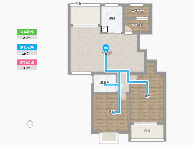 浙江省-嘉兴市-名悦华庭-70.99-户型库-动静线