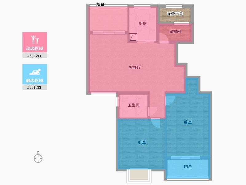 浙江省-嘉兴市-名悦华庭-70.99-户型库-动静分区