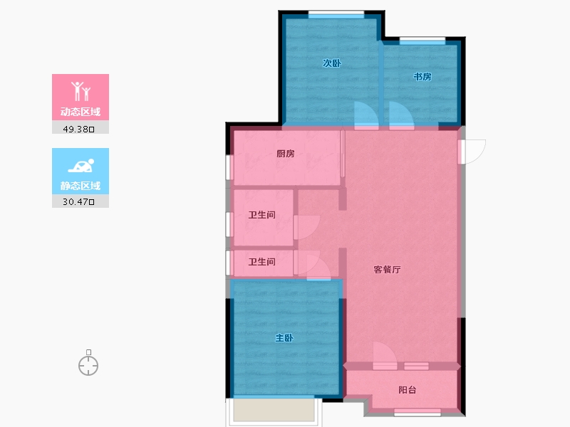 山东省-青岛市-通汇当代阅MOMΛ-71.20-户型库-动静分区