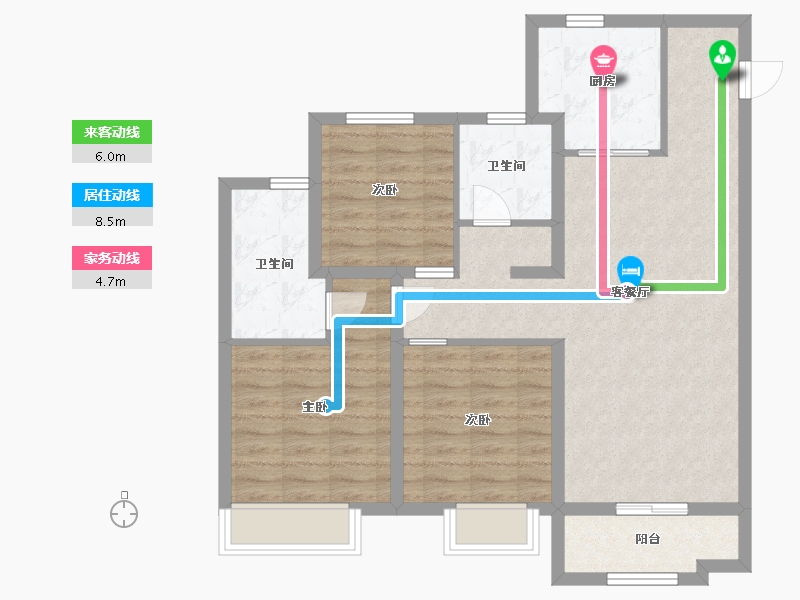 山东省-青岛市-青岛旭辉银盛泰星河城-86.40-户型库-动静线