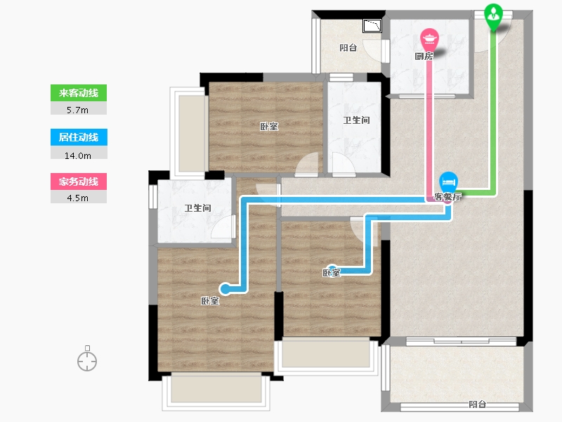 广东省-广州市-敏捷绿湖首府-85.09-户型库-动静线