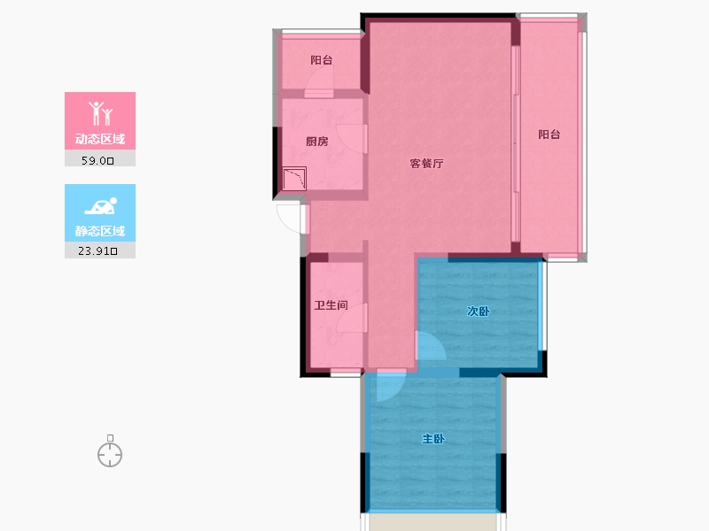 四川省-成都市-招商大魔方玺悦轩-73.82-户型库-动静分区