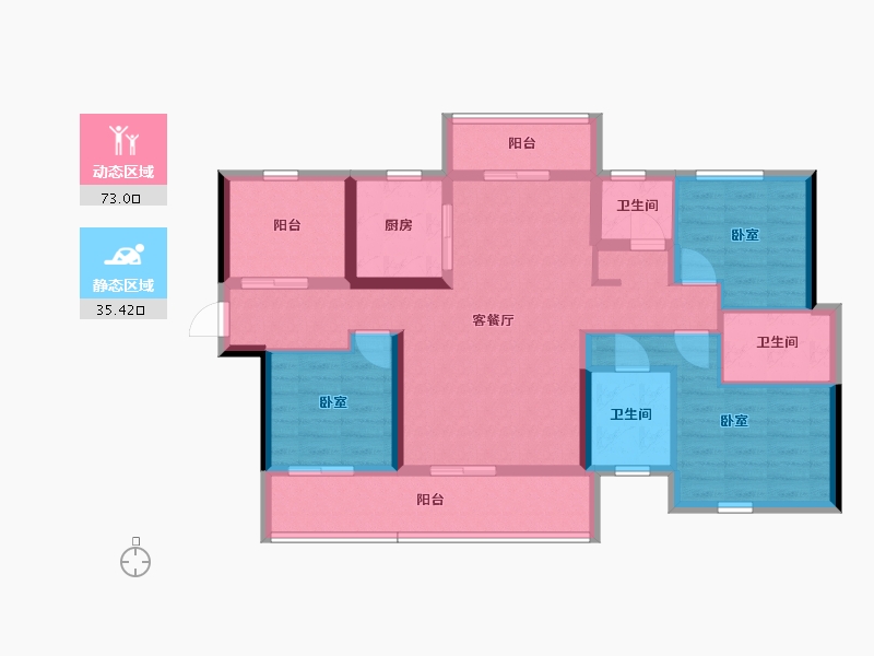 广东省-汕尾市-海丰新城和樾-95.53-户型库-动静分区