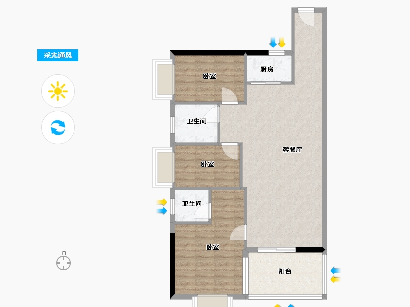 广东省-河源市-星光·源江学苑-85.22-户型库-采光通风