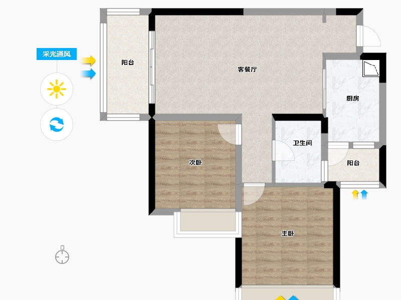 四川省-成都市-招商大魔方玺悦轩-71.04-户型库-采光通风