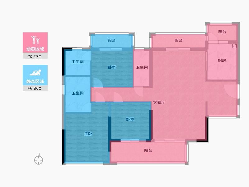 广东省-清远市-中金城投·九龙湾-105.00-户型库-动静分区