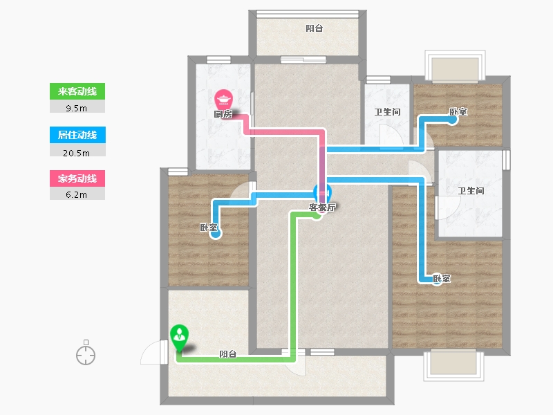 广东省-汕尾市-天悦明珠-107.04-户型库-动静线