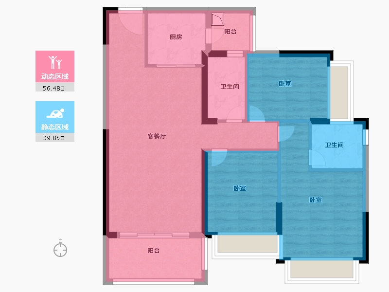 广东省-广州市-敏捷绿湖首府-85.99-户型库-动静分区