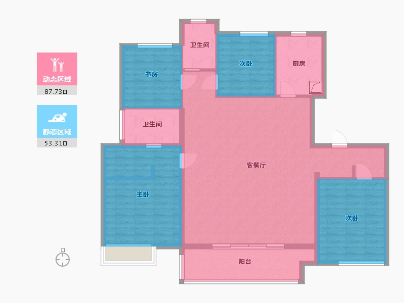 河南省-周口市-建业阳城上院-128.01-户型库-动静分区