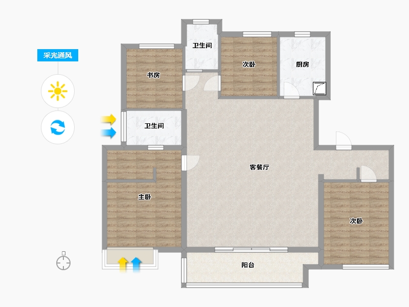 河南省-周口市-建业阳城上院-128.01-户型库-采光通风