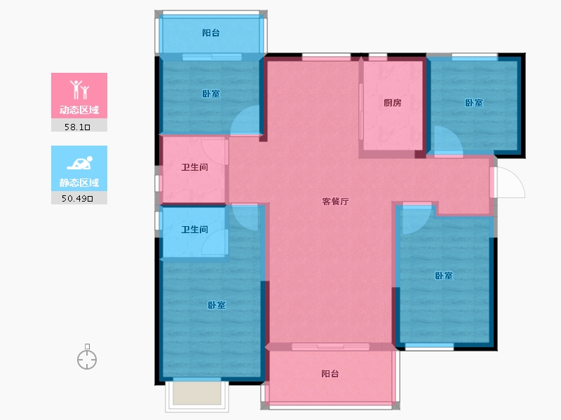 湖南省-长沙市-美的翰城-97.02-户型库-动静分区