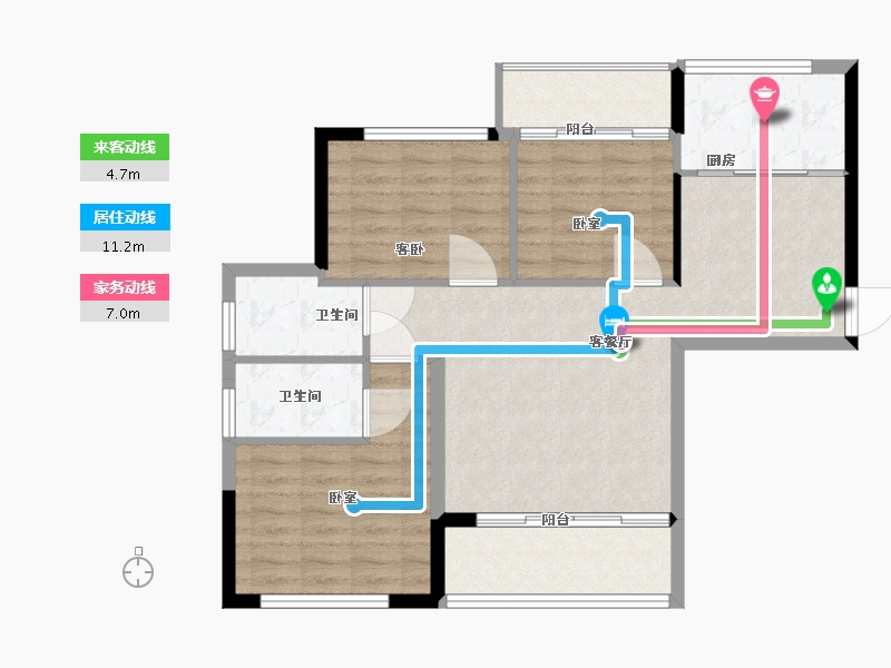 湖南省-郴州市-万利星城综合体-87.00-户型库-动静线