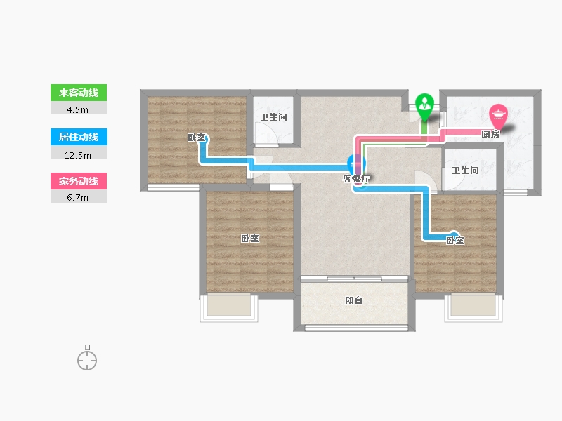 湖南省-郴州市-西苑8号-84.00-户型库-动静线