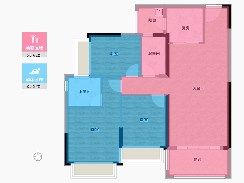 广东省-广州市-敏捷绿湖首府-85.99-户型库-动静分区