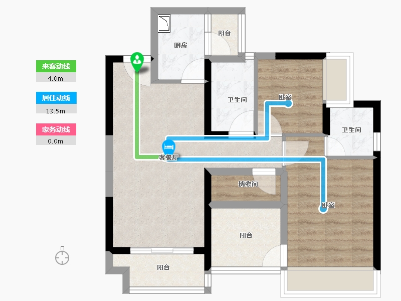 广东省-深圳市-公园花半里-66.09-户型库-动静线