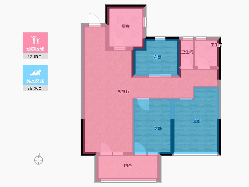 山东省-青岛市-通汇当代阅MOMΛ-71.21-户型库-动静分区