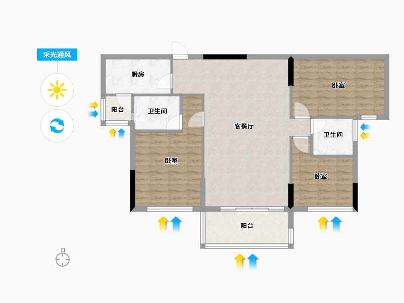 广东省-河源市-汇景外滩8号-98.03-户型库-采光通风