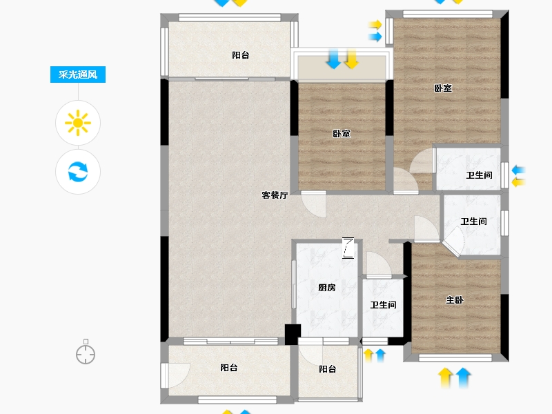 广东省-清远市-中金城投·九龙湾-100.85-户型库-采光通风