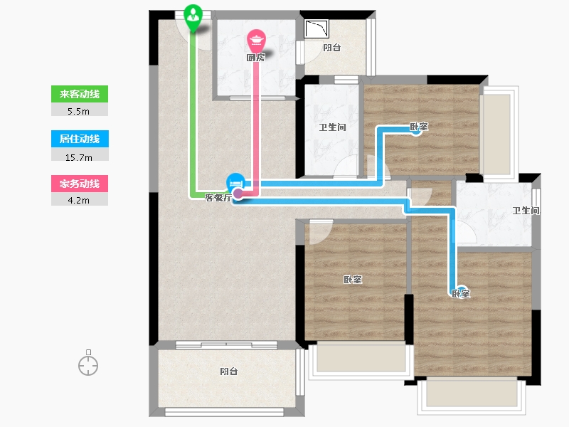 广东省-广州市-敏捷绿湖首府-84.99-户型库-动静线