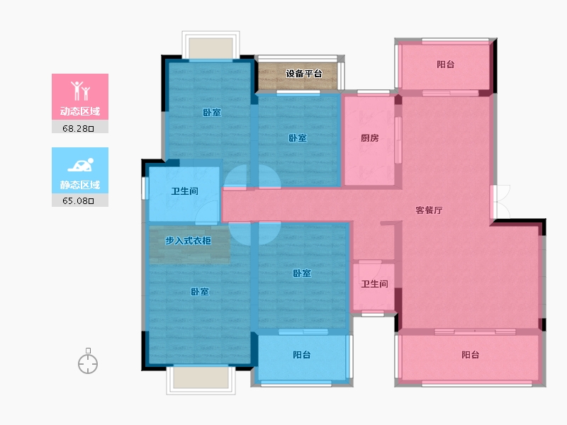 湖南省-岳阳市-金江学府-121.59-户型库-动静分区