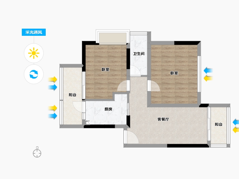 广东省-深圳市-满京华喜悦里-63.22-户型库-采光通风