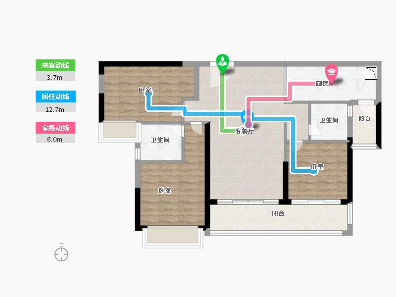 广东省-广州市-敏捷绿湖首府-83.99-户型库-动静线