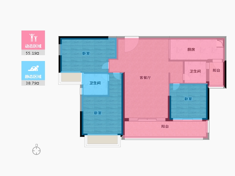 广东省-广州市-敏捷绿湖首府-83.99-户型库-动静分区