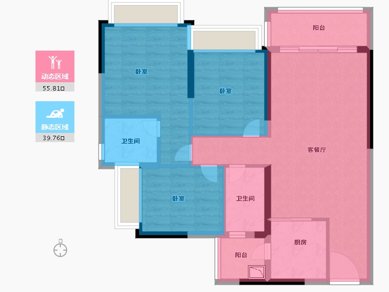 广东省-广州市-敏捷绿湖首府-84.99-户型库-动静分区