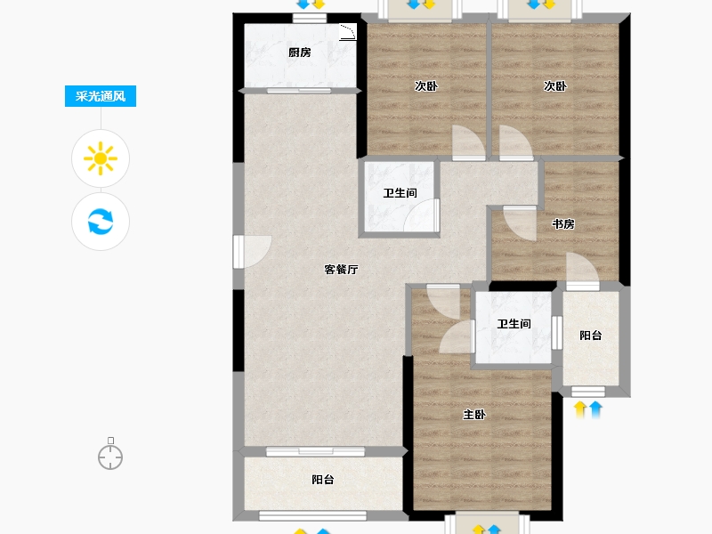 福建省-泉州市-百宏御墅香堤-91.14-户型库-采光通风