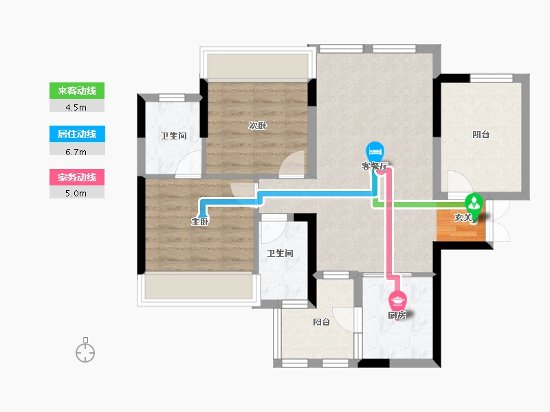 湖南省-长沙市-恒大奥苑-72.72-户型库-动静线