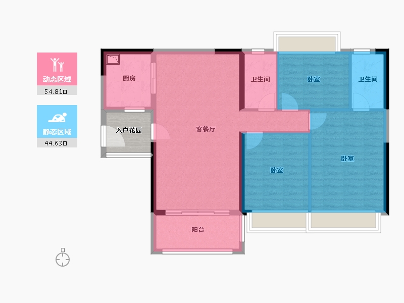 广东省-广州市-敏捷绿湖首府-94.00-户型库-动静分区