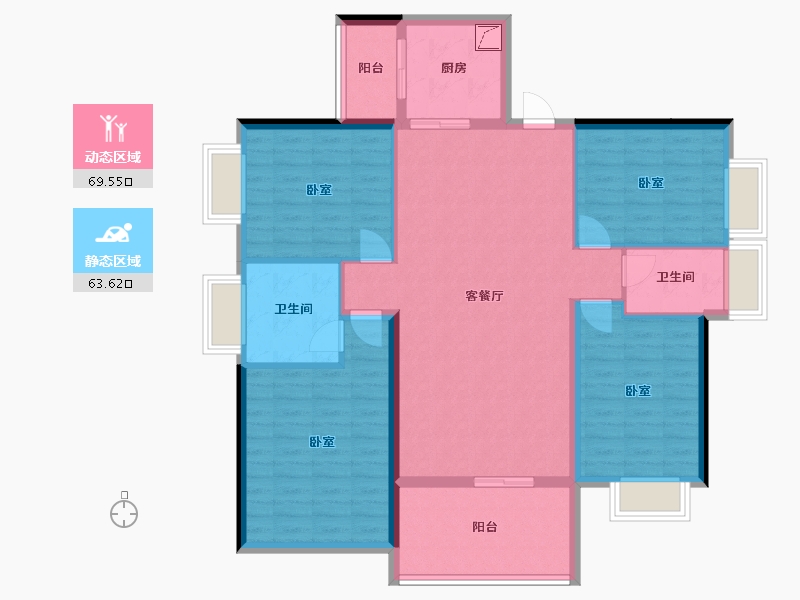 广东省-汕尾市-御景中央花园-120.51-户型库-动静分区