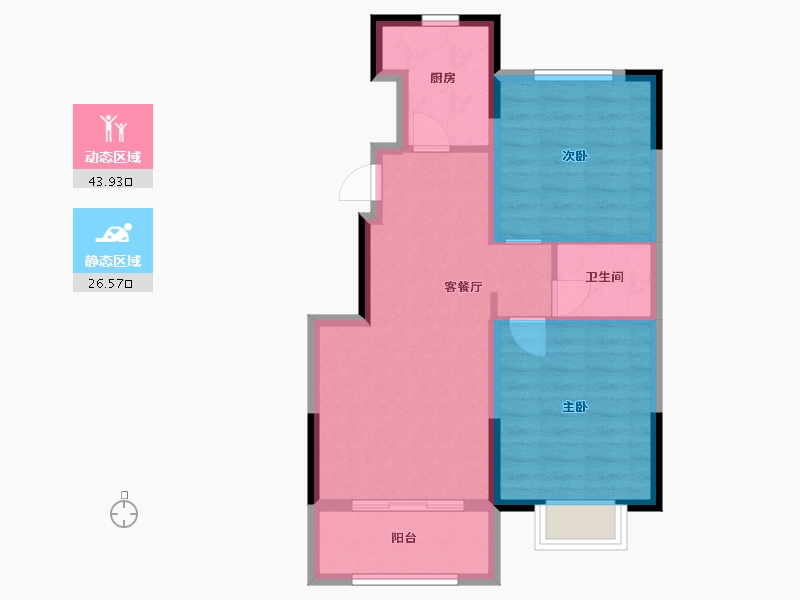 山东省-青岛市-仙山花园-63.00-户型库-动静分区