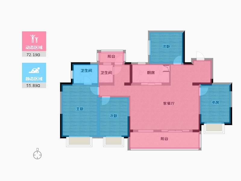 四川省-成都市-朗诗熙华府-113.54-户型库-动静分区