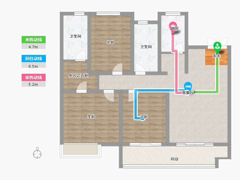 山东省-泰安市-智谷·时代云著-103.00-户型库-动静线